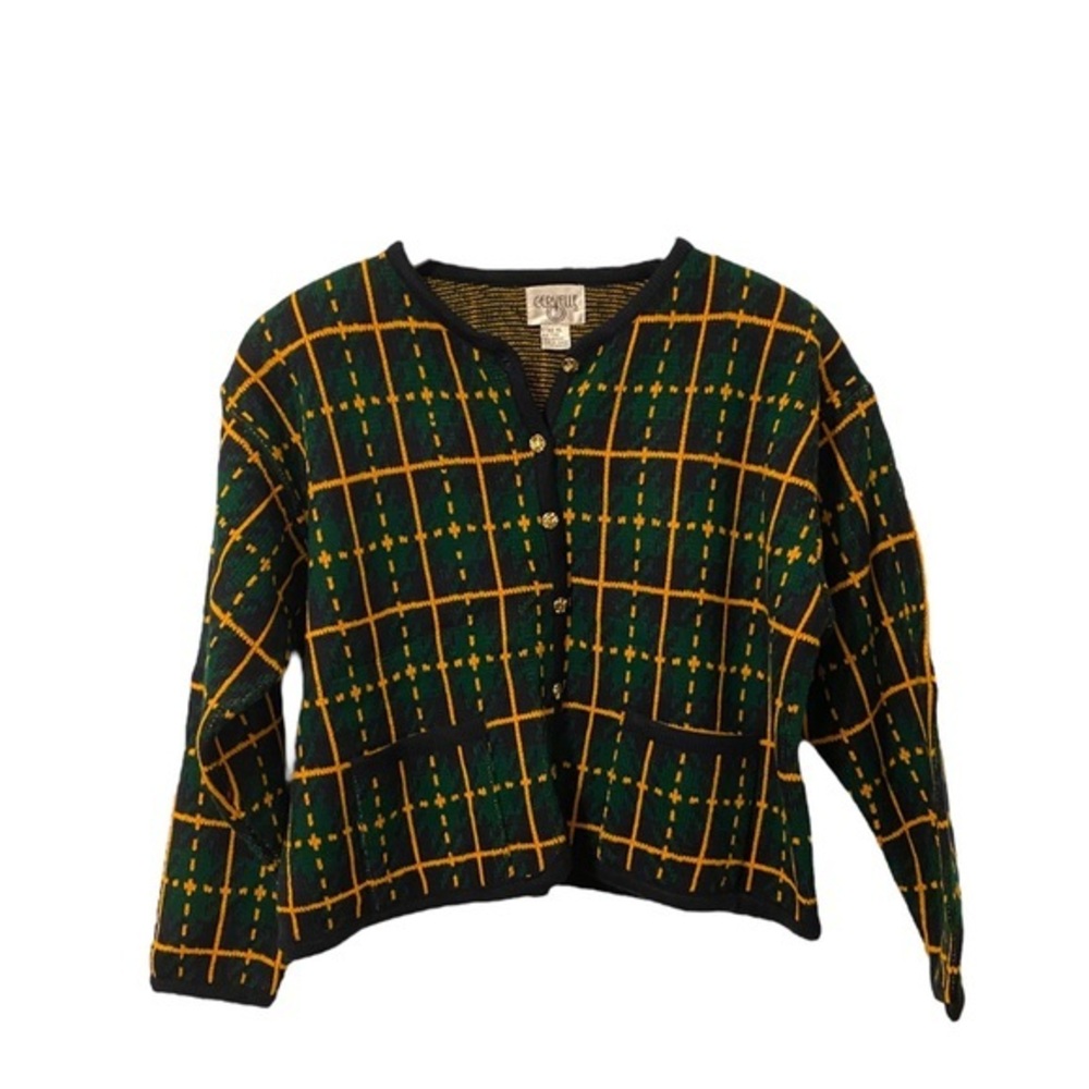 Cervelle Check Print Button Cardigan Size XL